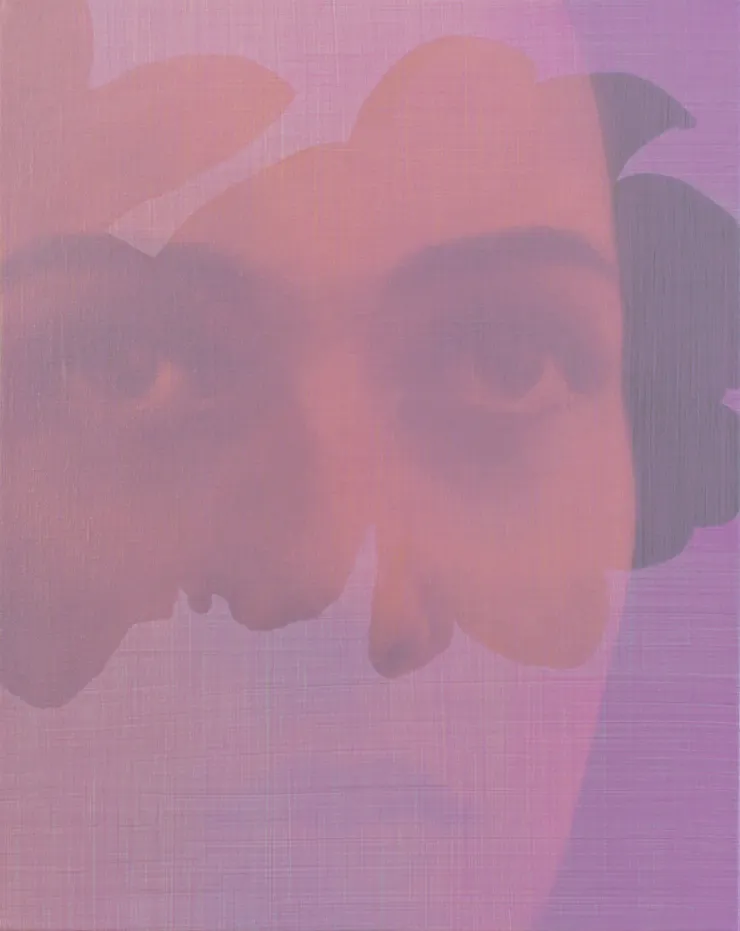 pink minimal portrait