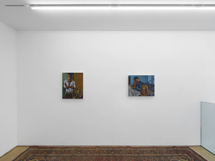 Portrait Of An Artist Pool With Two Figures Group Exhibition Cob Gallery 2024 The Artist Courtesy Of Cob Gallery 2