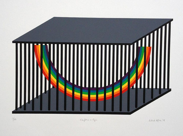 Summer Auction 2021, LOT 104: Patrick Hughes - Caught in a Cage, 1979