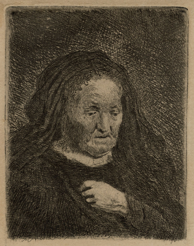 Rembrandt Van Rijn Rembrandt's Mother with Hands on Chest, 1631