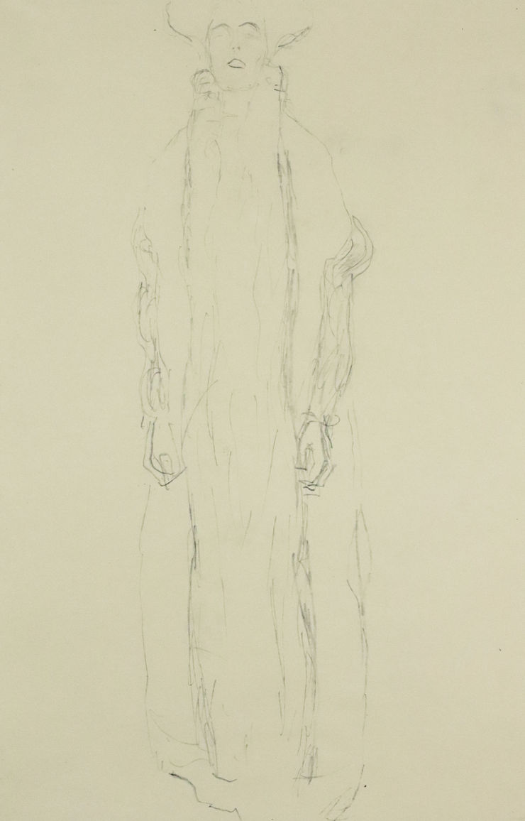 Gustav Klimt Standing Lady in Full-Length Front View, 1964 Framed