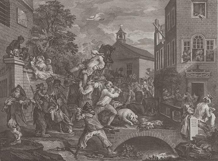 William Hogarth Chairing the Members, 1758