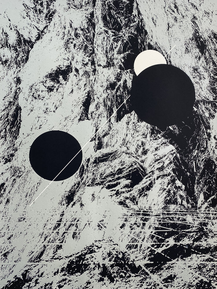 Rebecca Holmes, Floating Points (Black & Silver), 2021