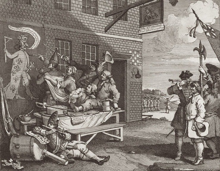 William Hogarth, The Invasion, Plate 2: England, 1756