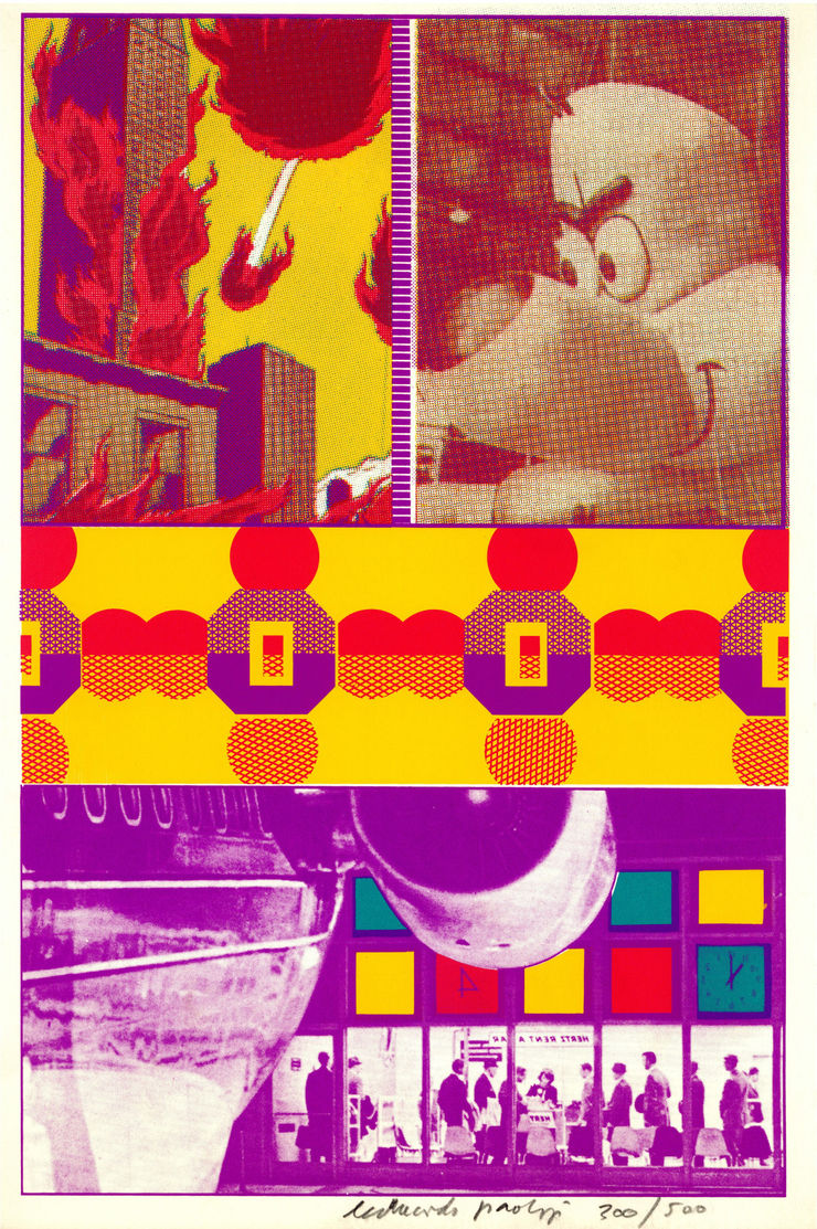 Eduardo Paolozzi Erni and T.T. at St. Louis Airport (from Moonstrips Empire News), 1967