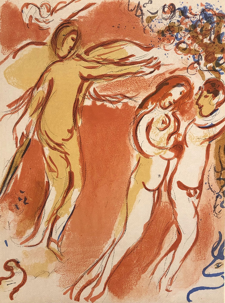Dulwich College Secret Bid Auction 2024, LOT 25: Marc Chagall - Adam and Eve are banished from the Garden of Eden, 1960