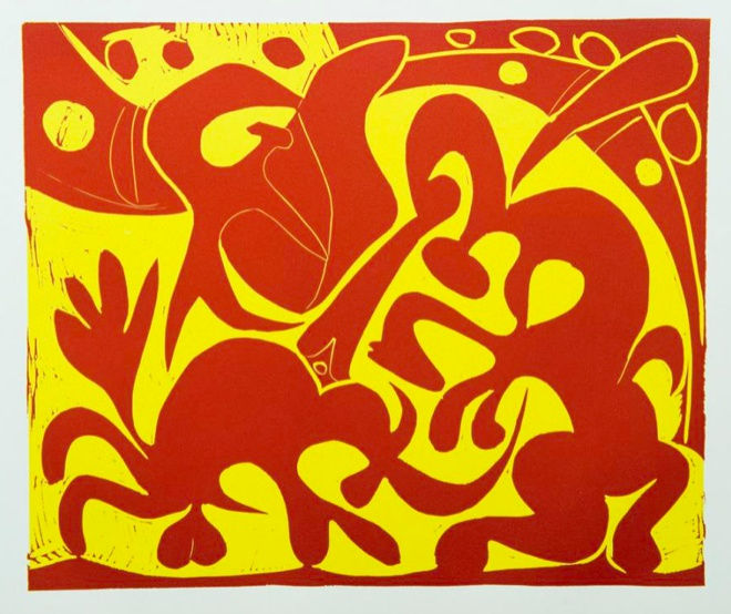 Pablo Picasso Picador Goading Bull with Matador, 1962