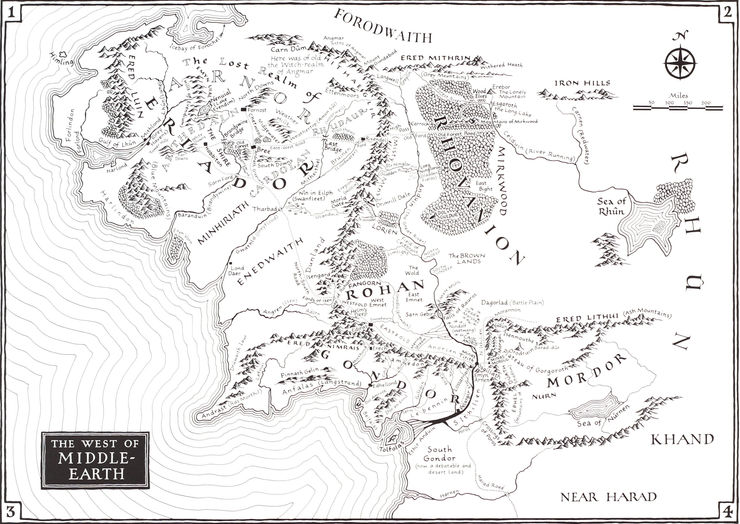 Dulwich College Secret Bid Auction 2024, LOT 138: Stephen Raw - Map of the West of Middle Earth, 2010