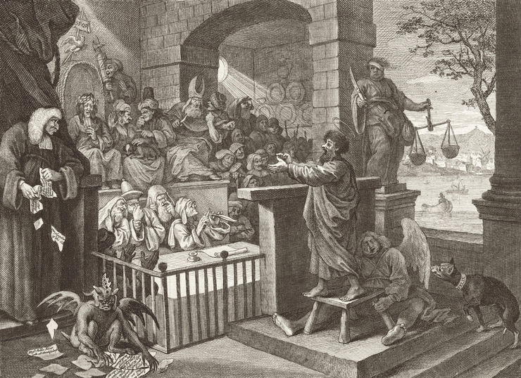 William Hogarth Paul Before Felix, Plate 1 (The Burlesque Print), 1751