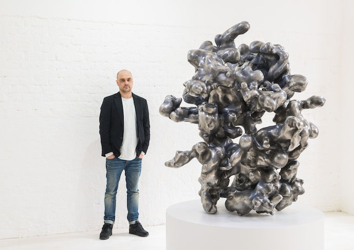 Augmund (Eyeorb), 2014, Z-Xore, zinc, tin, 122 x 115 x 97 cm. Photo/ Copyright: Ferdinand Neumüller