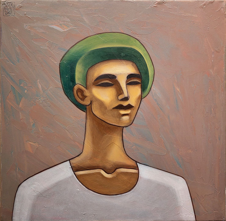 Hady Boraey Silent Echoes, 2021 Acrylic on canvas 45 x 45 cm 17 3/4 x 17 3/4 in