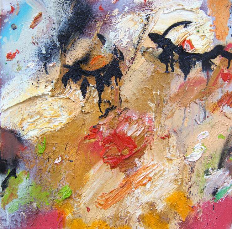 Tamim Sibai Untitled (Expressions in Action), 2021 Acrylic and spray paint on canvas 40 x 40 cm 15 3/4 x 15 3/4 in