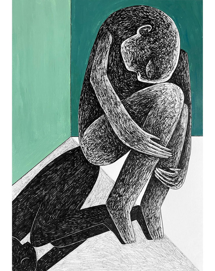 Melissa Chalhoub Untitled, 2023 Ink and acrylic on paper 42 x 30 cm 16 1/2 x 11 3/4 in