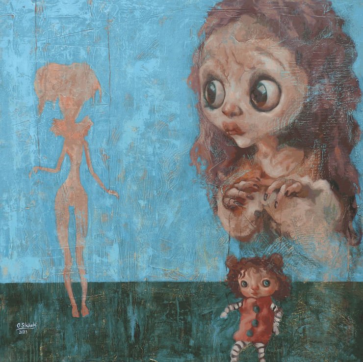 Othman Shihab The Ugly Truth, 2023 Mixed media on canvas 80 x 80 cm 31 1/2 x 31 1/2 in