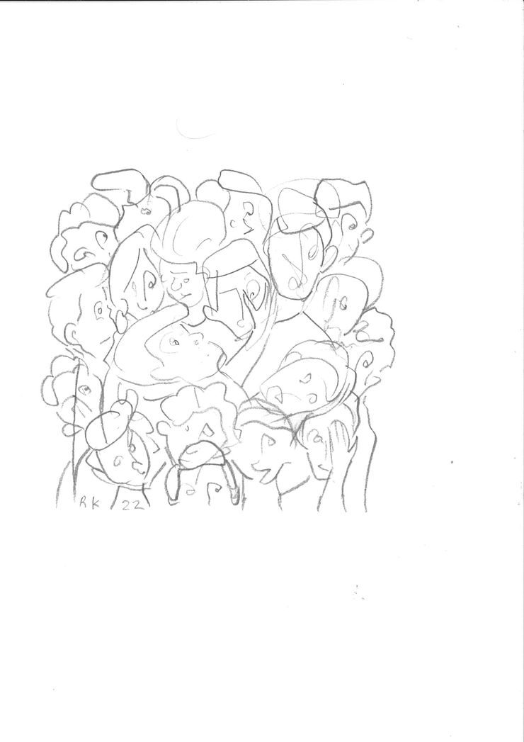 Rabee Kiwan Untitled (Studies from the Black I series), 2022 Pencil on paper 21 x 15 cm 8 1/4 x 6 in