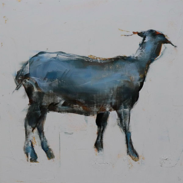 Nicolas Sanchez - Black goat I - 2018 - olieverf op paneel - 25,5 x 25,5 cm