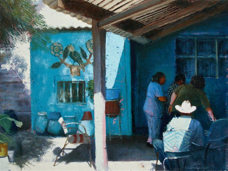 Nicolas Sanchez - La entrada - 2016 - olieverf op doek - 35 &times; 43 cm