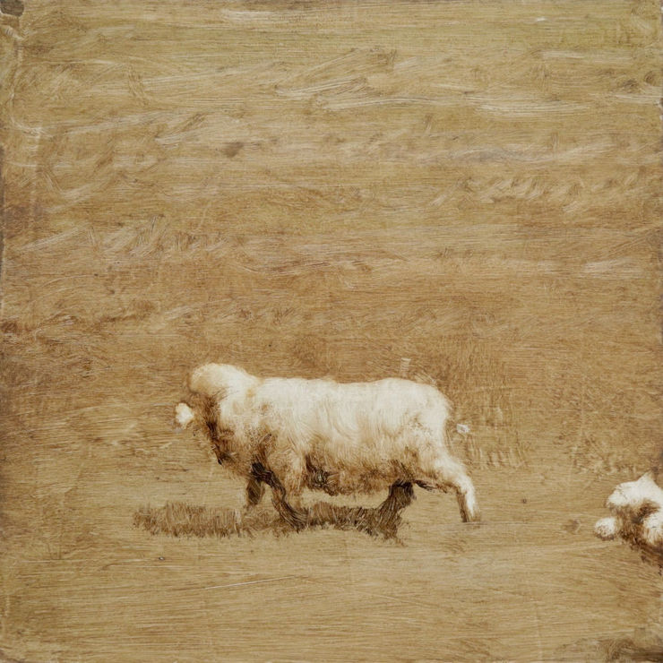 Nicolas Sanchez - Another flight (I) - 2017 - olieverf op paneel - 20 x 20 cm