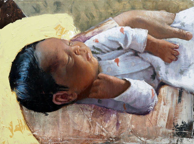 Nicolas Sanchez - Cradle - 2017 - olieverf op doek - 30 x 40 cm