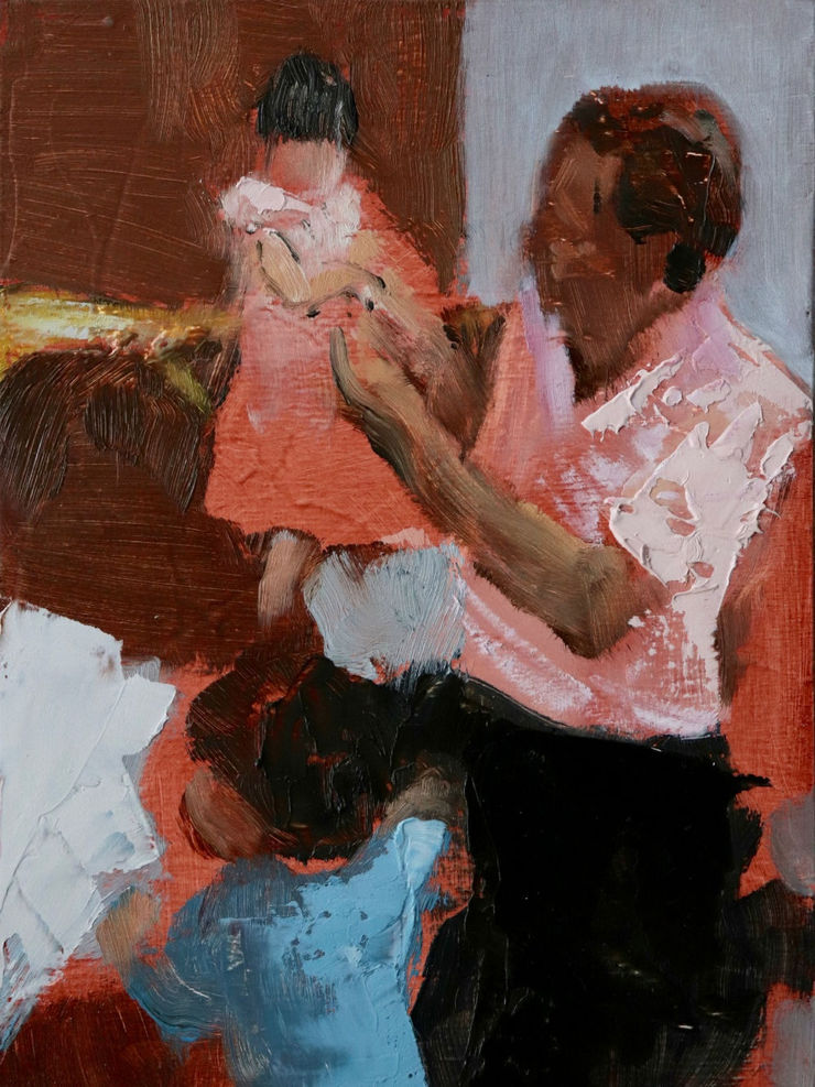 Nicolas Sanchez - Lift - 2017 - olieverf op paneel - 20 x 15 cm