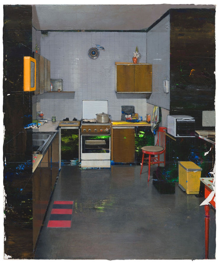 Carlos Sagrera - The red chair - 2016 - acrylverf op doek - 55 x 46 cm