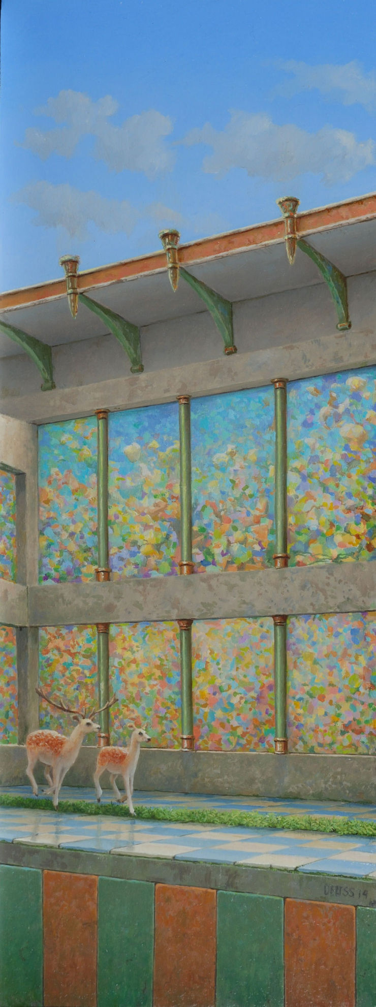 Hans Deuss - De grens - 2014 - olieverf op paneel - 15 x 40 cm