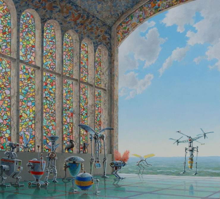 Hans Deus - De volgende stap - 2014 - olieverf op paneel - 29 x 31 cm