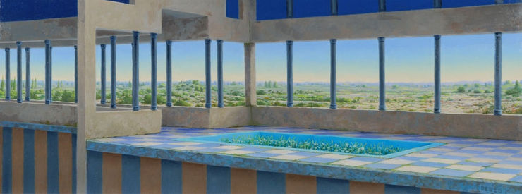 Hans Deuss - Doorstart - 2014 - olieverf op paneel - 15 x 40 cm