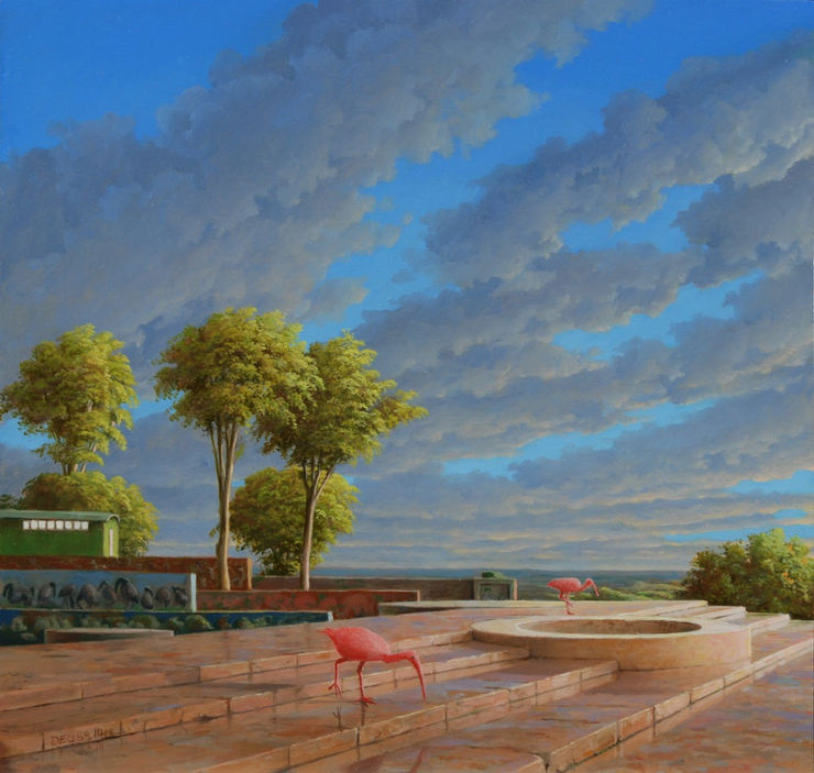 Hans Deuss - Ibissen - 2014 - olieverf op paneel - 21 x 22 cm