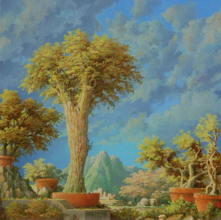 Hans Deuss - Tuin - 2014 - olieverf op paneel - 17 x 17 cm