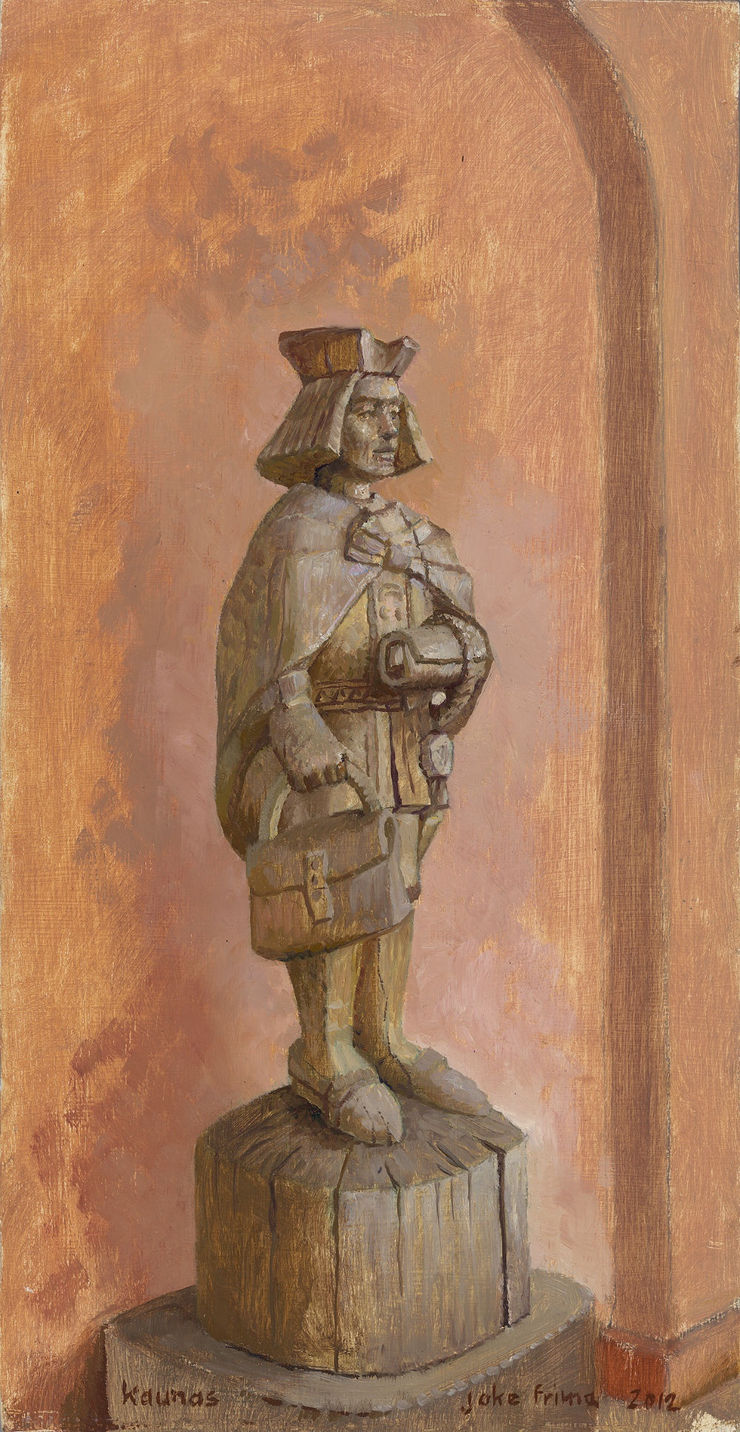 Joke Frima - De postbode van Kaunas - 2012 - olieverf op paneel - 35 x 18 cm