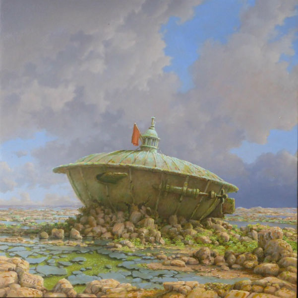 Hans Deuss - Nieuw land - 2019 - olieverf op paneel - 21 x 21 cm