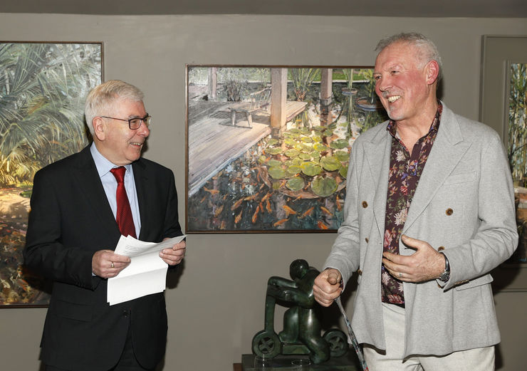 Ron Bolger Honorary Consul-General of Singapore in Ireland and Gerard Byrne at the opening of the 'Botanical Fusion. Singapore to Dublin' Exhibition