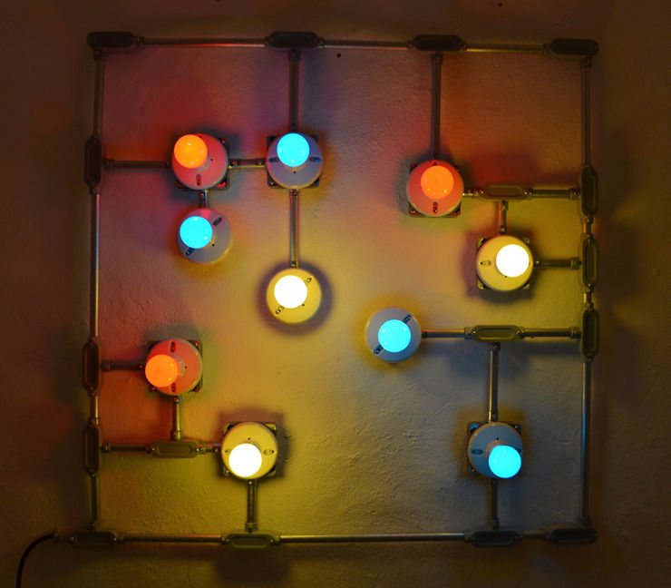 G T Pellizzi Constellation in red, yellow and blue, 2016