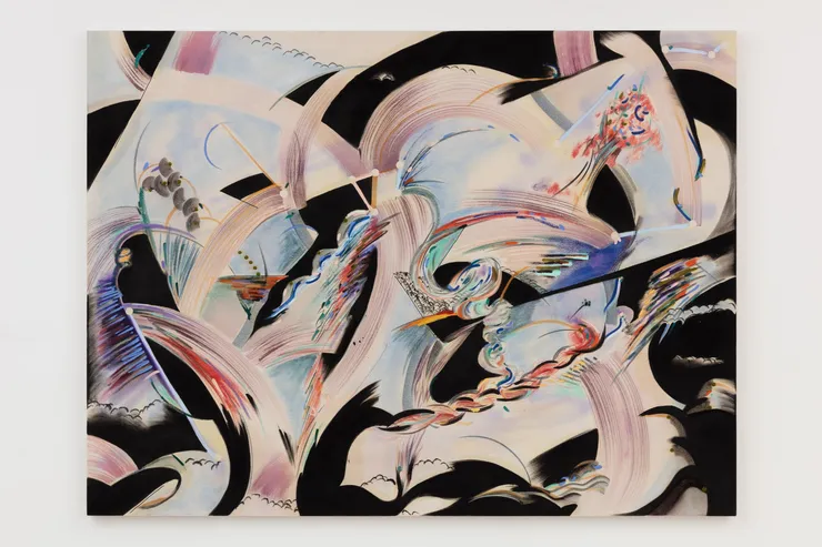 Merve İşeri Grounding Tales, 2023 Oil, pastel and acrylic on raw canvas