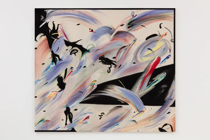 Merve İşeri Time, 2023 Oil, pastel and acrylic on raw canvas