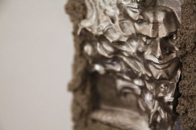 Elias Jocher, chamber 2 of 9, 2025, 18 x 14 x 5 cm, concrete, pewter; photo credits: courtesy of the artist