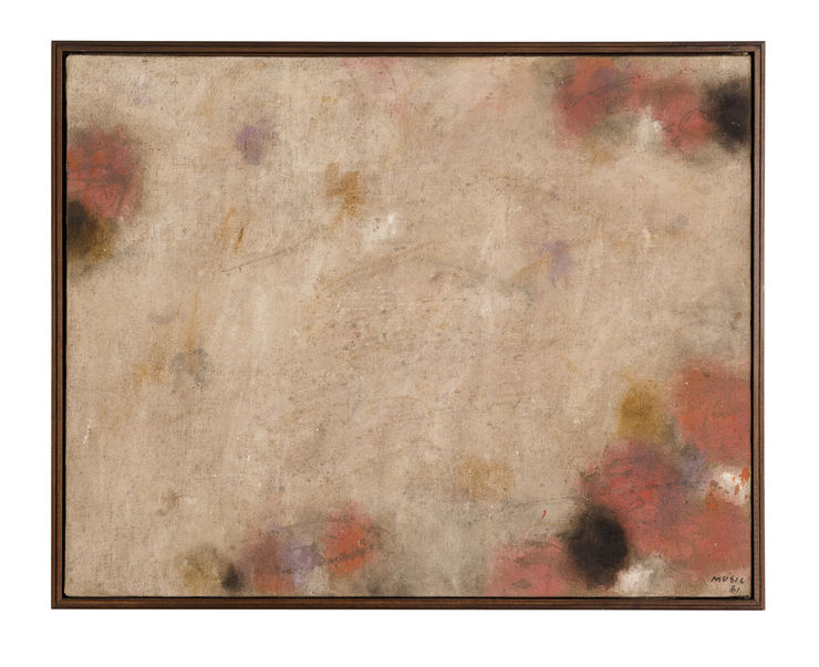 25. Nel paesaggio il vuoto, 1961, olio su tela, cm 73x92