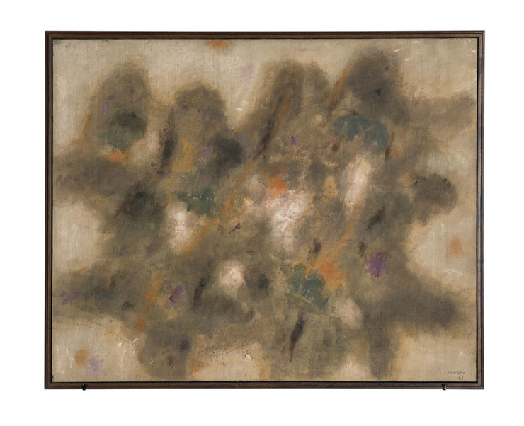 28. Paesaggio d'estate, 1961, olio su tela, cm 82x100