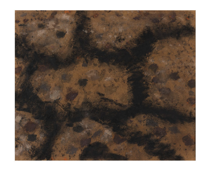 41. Nel paesaggio il vuoto, 1959, tecnica mista su carta, cm 52x62