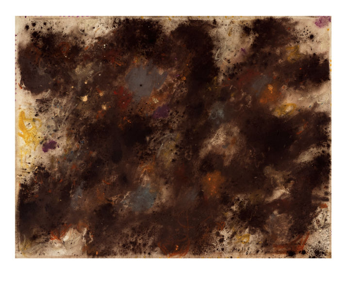 45. Nel paesaggio il vuoto, 1961, guazzo su carta intelata, cm 50x65,5