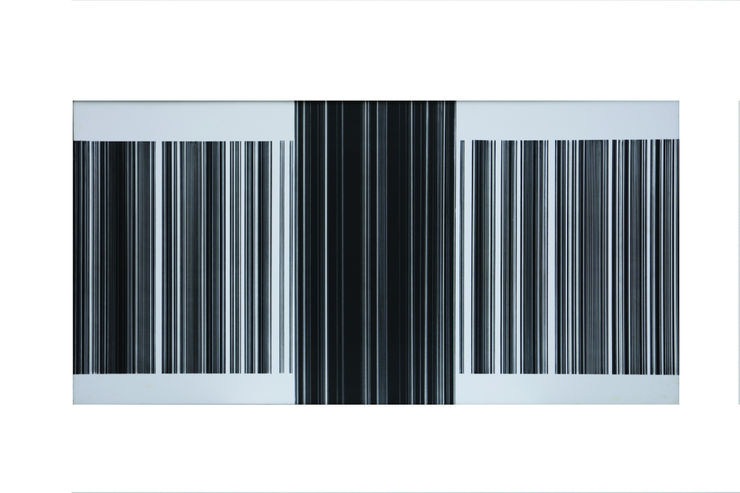 Graphie 1118, 1973, pittura su formica, cm 41X81