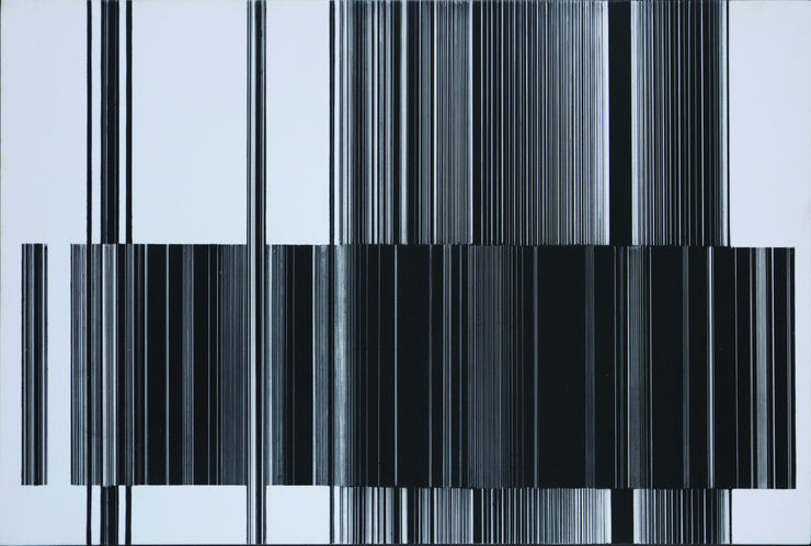 Graphie 1128, 1973, pittura su formica, cm 30X45