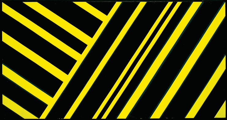 Günter Fruhtrunk, Progression in zwei Richtungen. 69, 1969, acrilico su tela, cm 52x101