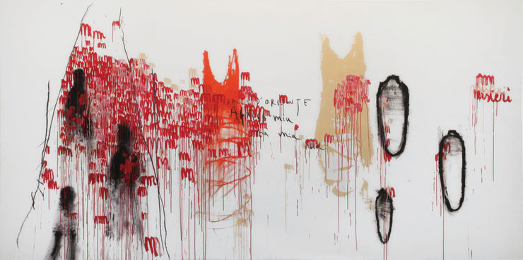 Arcangelo & Pizzi Cannella, 2000, Gran ballo d'oriente, tecnica mista su tela, cm 190,5x370