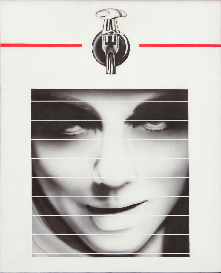 Peter Klasen Visage+petit robinet, 1970 acrilico su tela cm 100x81