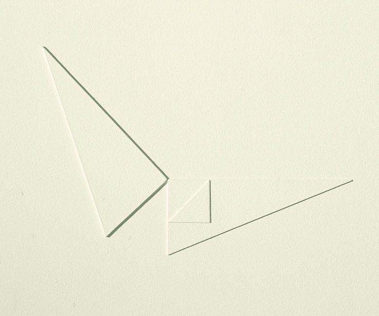 Rilievo 349, 1968, cm 25X30, olio su pannello in legno