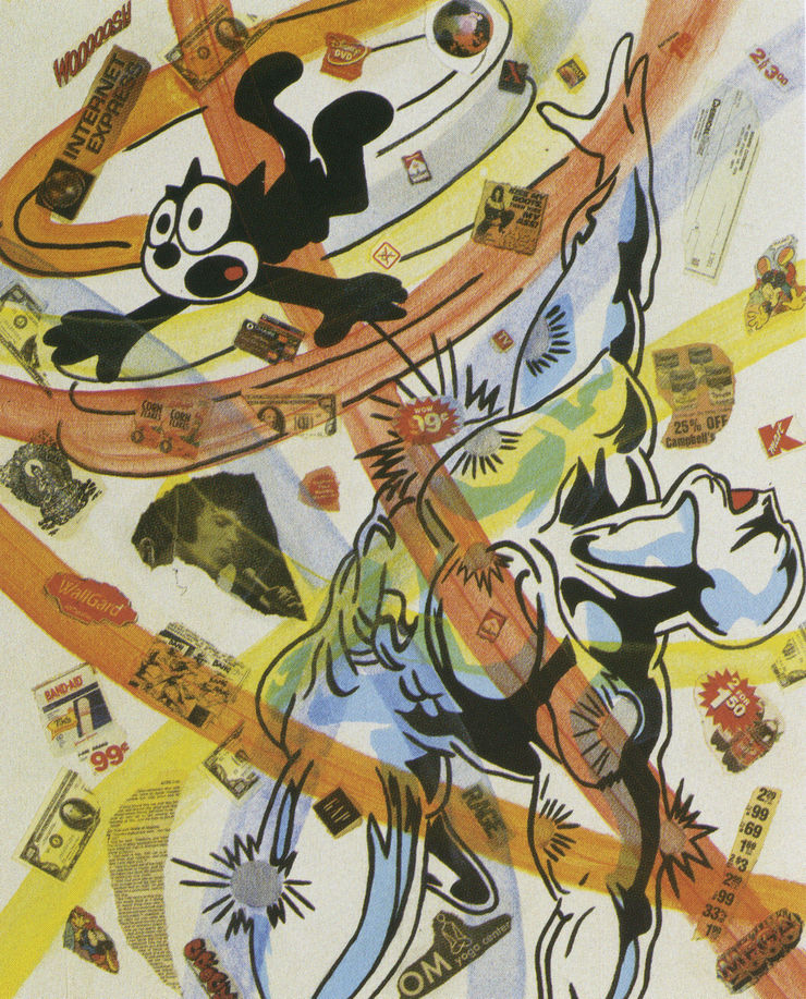 Apostle #8, 2000, acrilico e collage su tela, cm 76x61