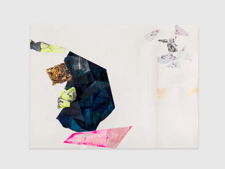 astral planes [only kin keeps us warm], 2020 Ink, graphite, colored pencils, photo transfers on four sheets of paper 70 x 60 in 177.8 x 152.4 cm