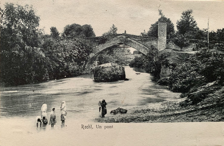 Antoin Sevruguin, Safavid Bridge and Tower on route to Rasht, Late 19th Century